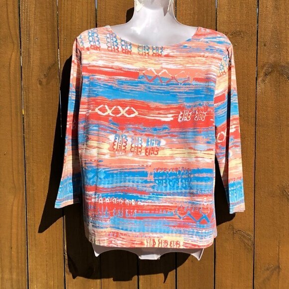 Christina Hope Scoop Neck Beachy Tee 3/4 Sleeve - Picture 3 of 4